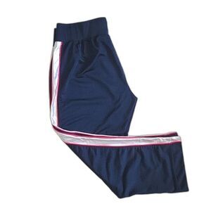 NIKE Cropped Mesh Athletic Pants size M Blue White Pink